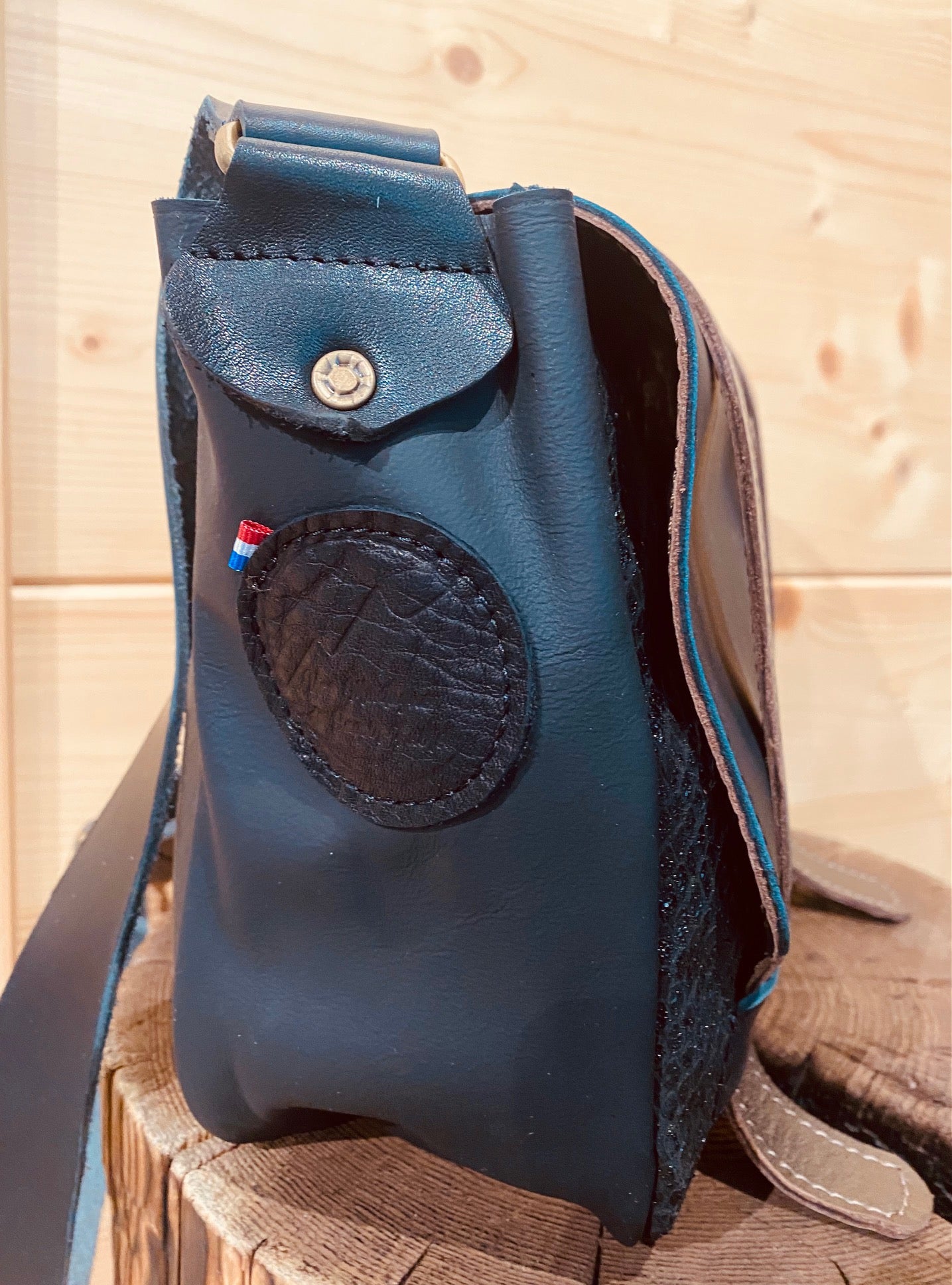 Sac Ophélie cuir python brillant