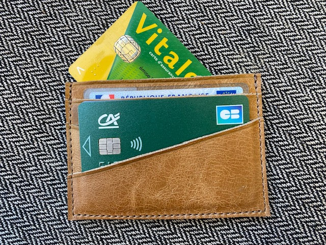 bourse et porte cartes camel
