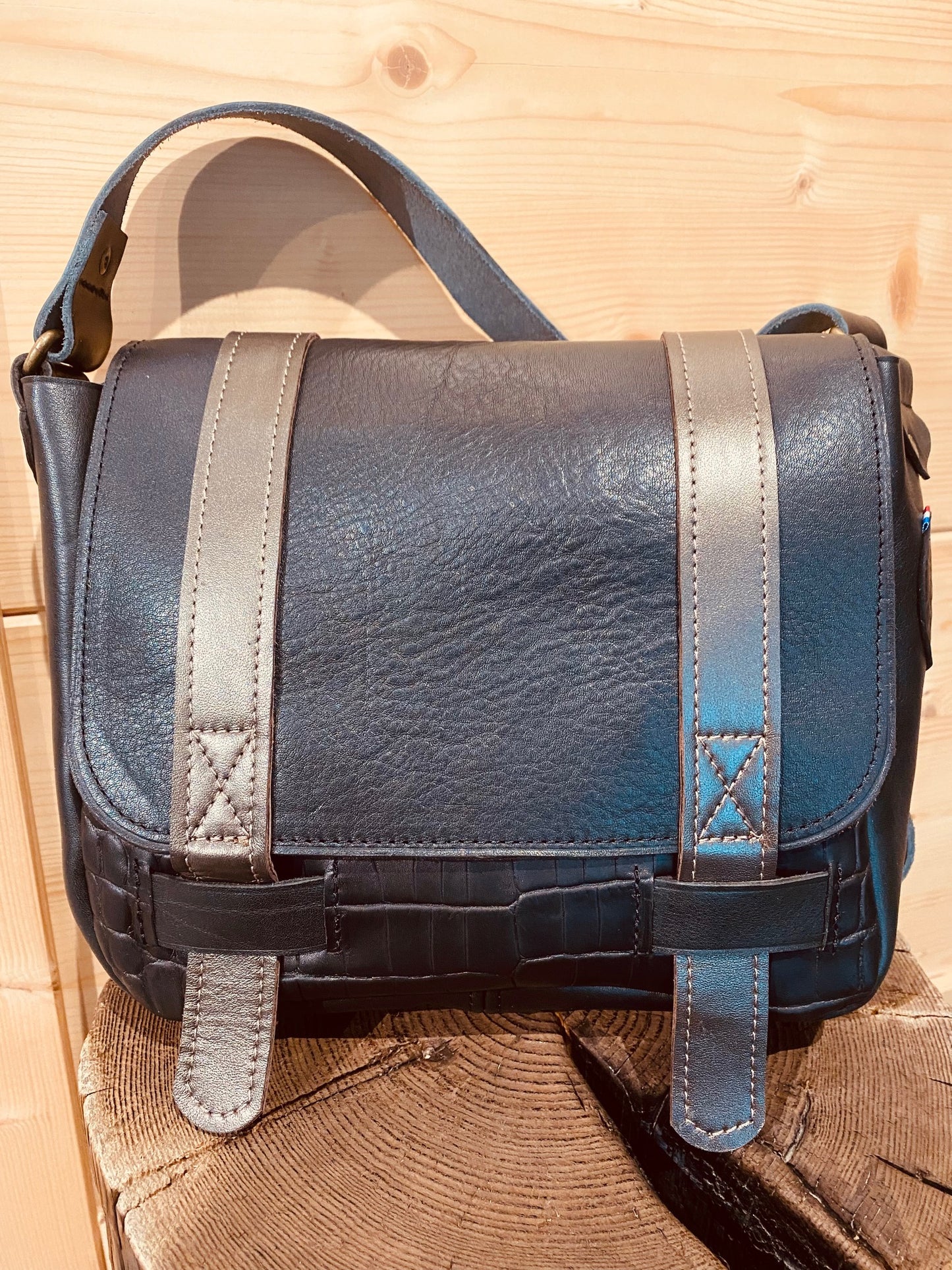 Sac Ophélie cuir croco