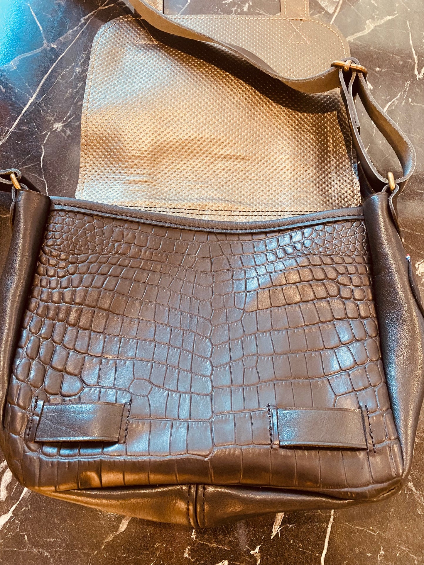Sac Ophélie cuir croco