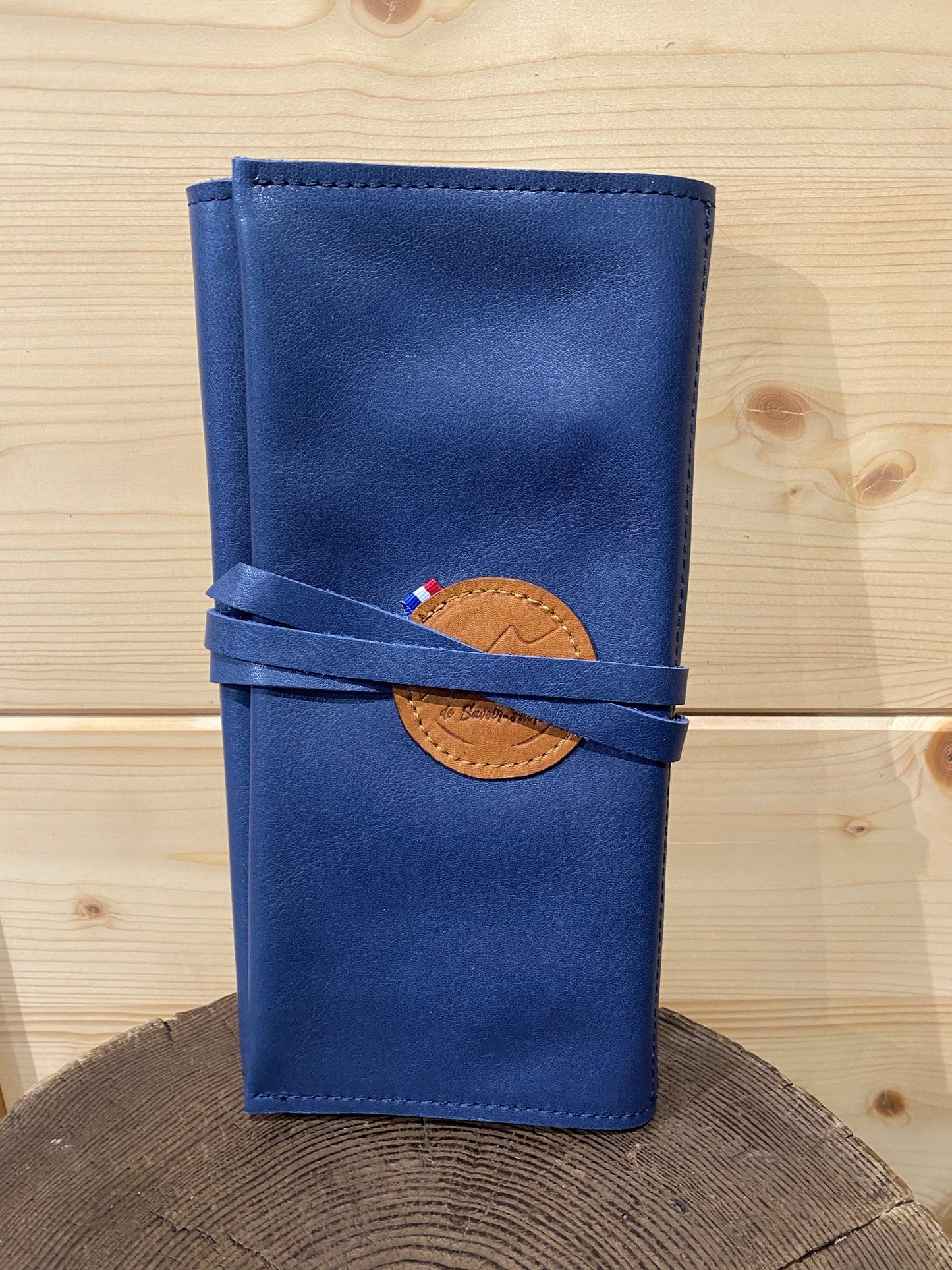 Pochette à maquillage bleue