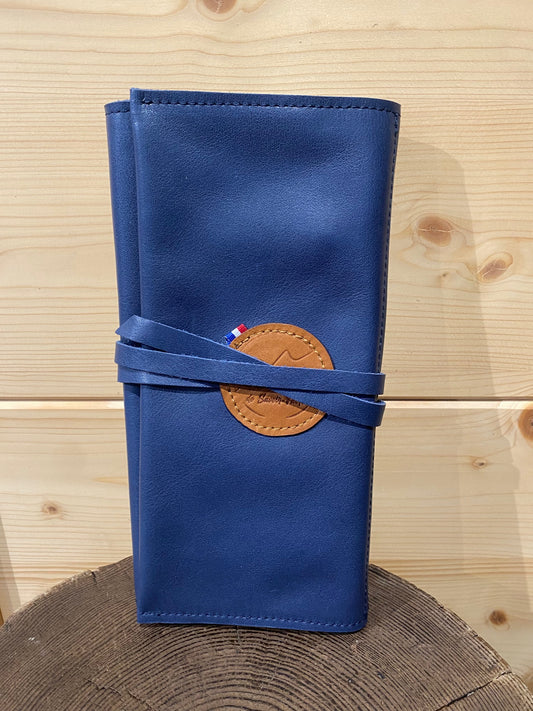 Pochette à maquillage bleue