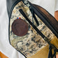 Sac banane Python et croco noir , noir brillant et or