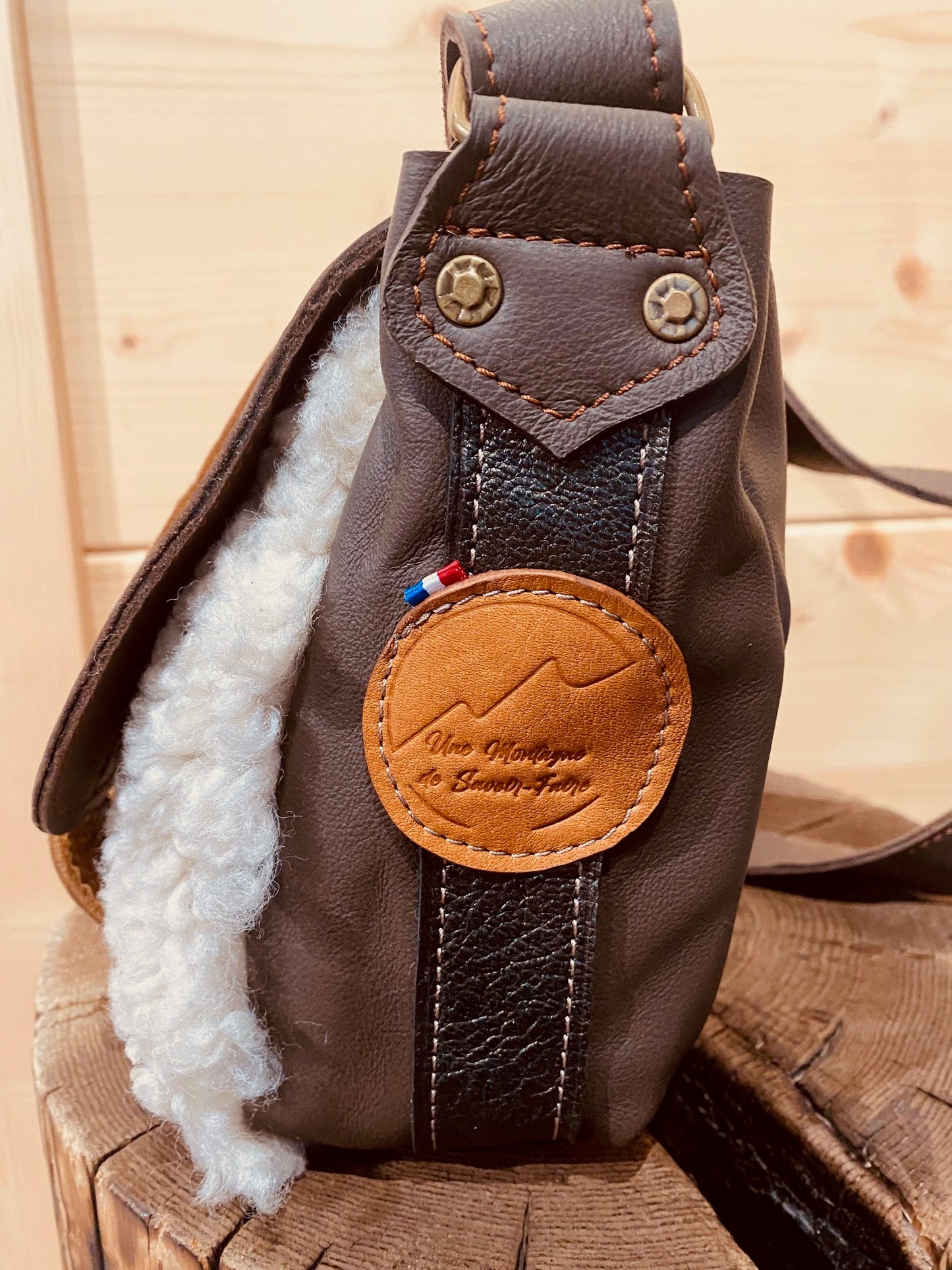 Sac Ophélie peau de mouton et cuir